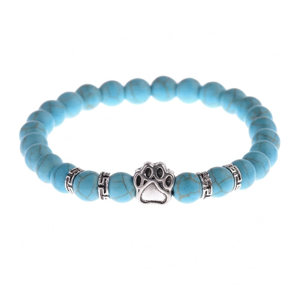 Azure Labyrinth shelter bracelet with paw charm