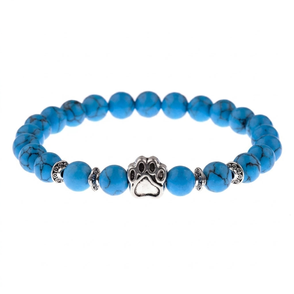 Azure Oasis shelter bracelet with paw charm