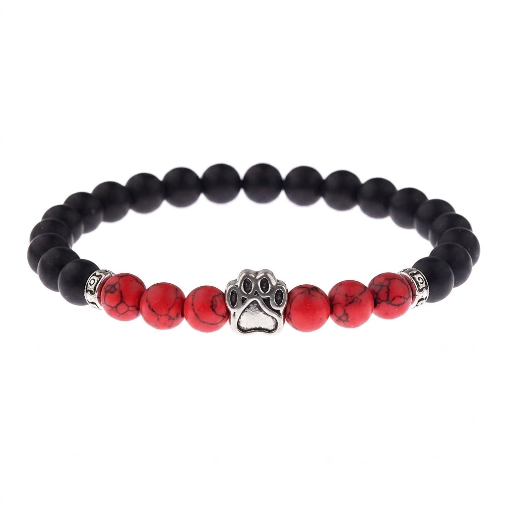 Black Flame shelter bracelet with paw charm