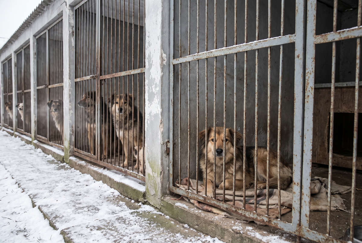 Winter at the shelter. You can never have too much food or too many warm kennels.