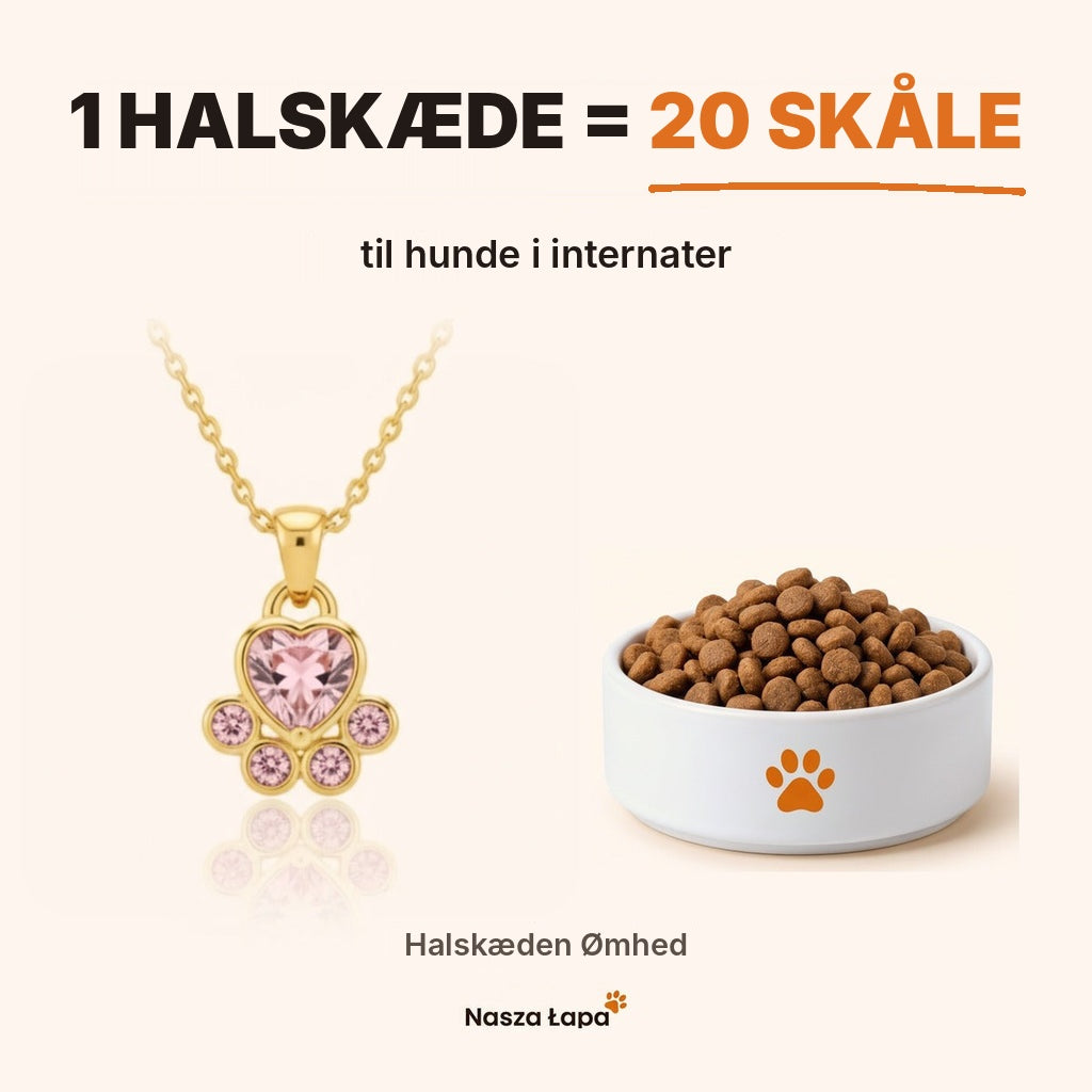 Halskæden Ømhed – 1 halskæde = 20 skåle til hunde i internater