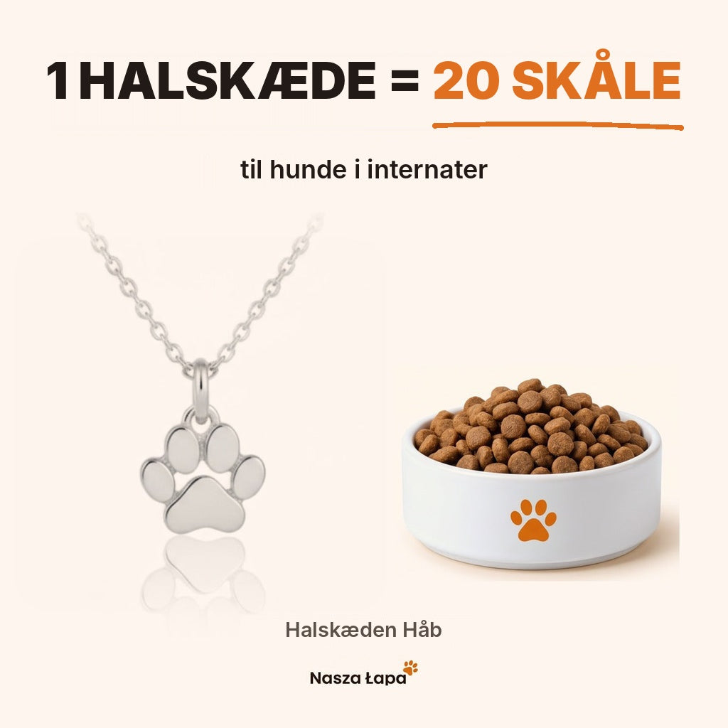 Halskæden Håb – 1 halskæde = 20 skåle til hunde i internater