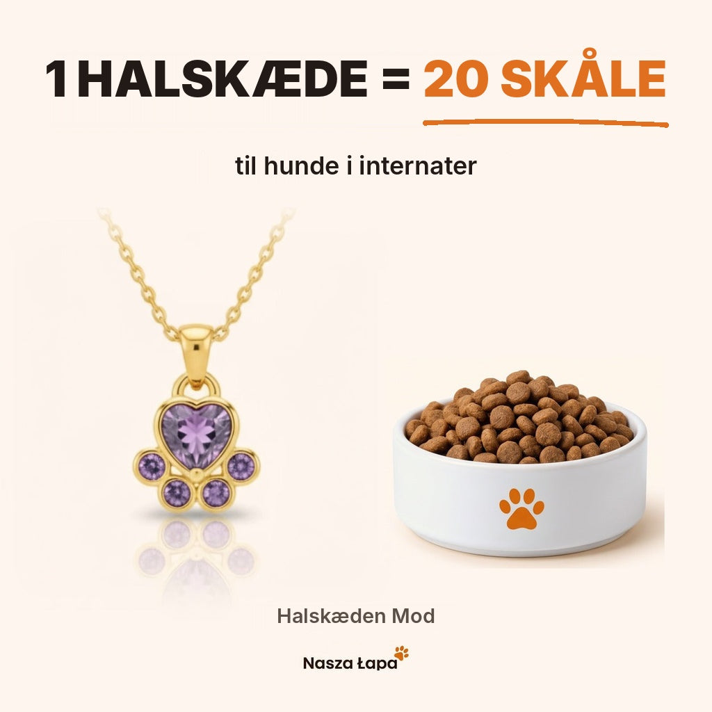 Halskæden Mod – 1 halskæde = 20 skåle til hunde i internater