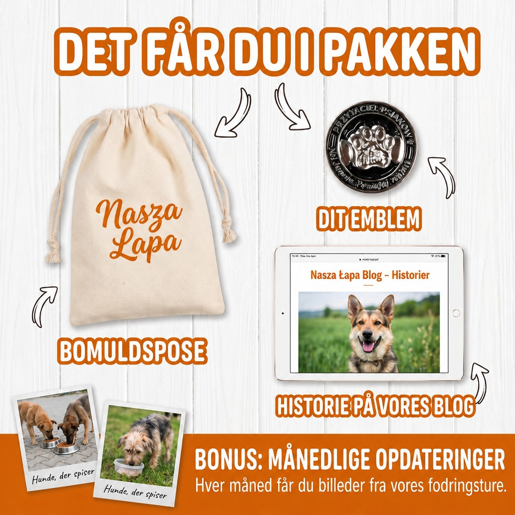Emblemet Ven af internathunde – det får du i pakken