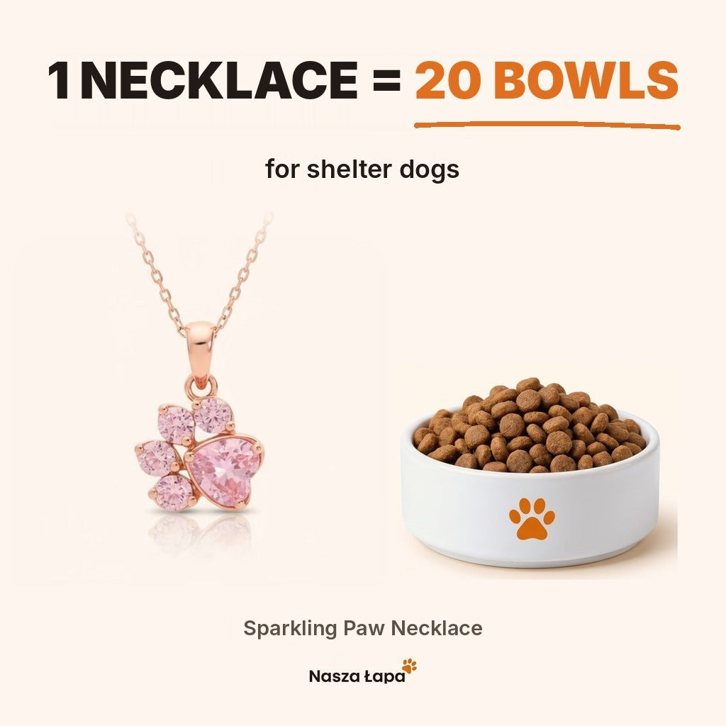 Sparkling Paw Necklace – 1 necklace = 20 bowls for shelter dogs