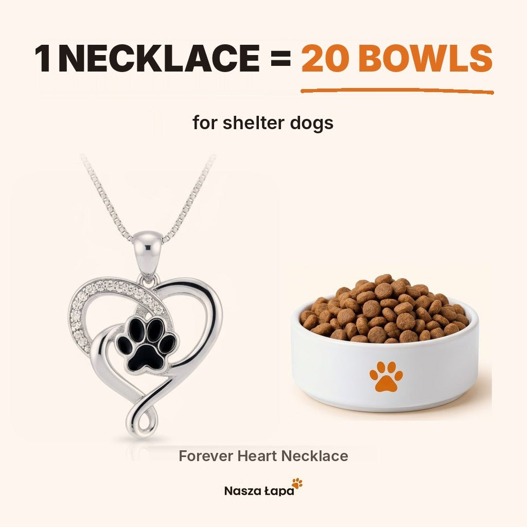 Forever Heart Necklace – 1 necklace = 20 bowls for shelter dogs