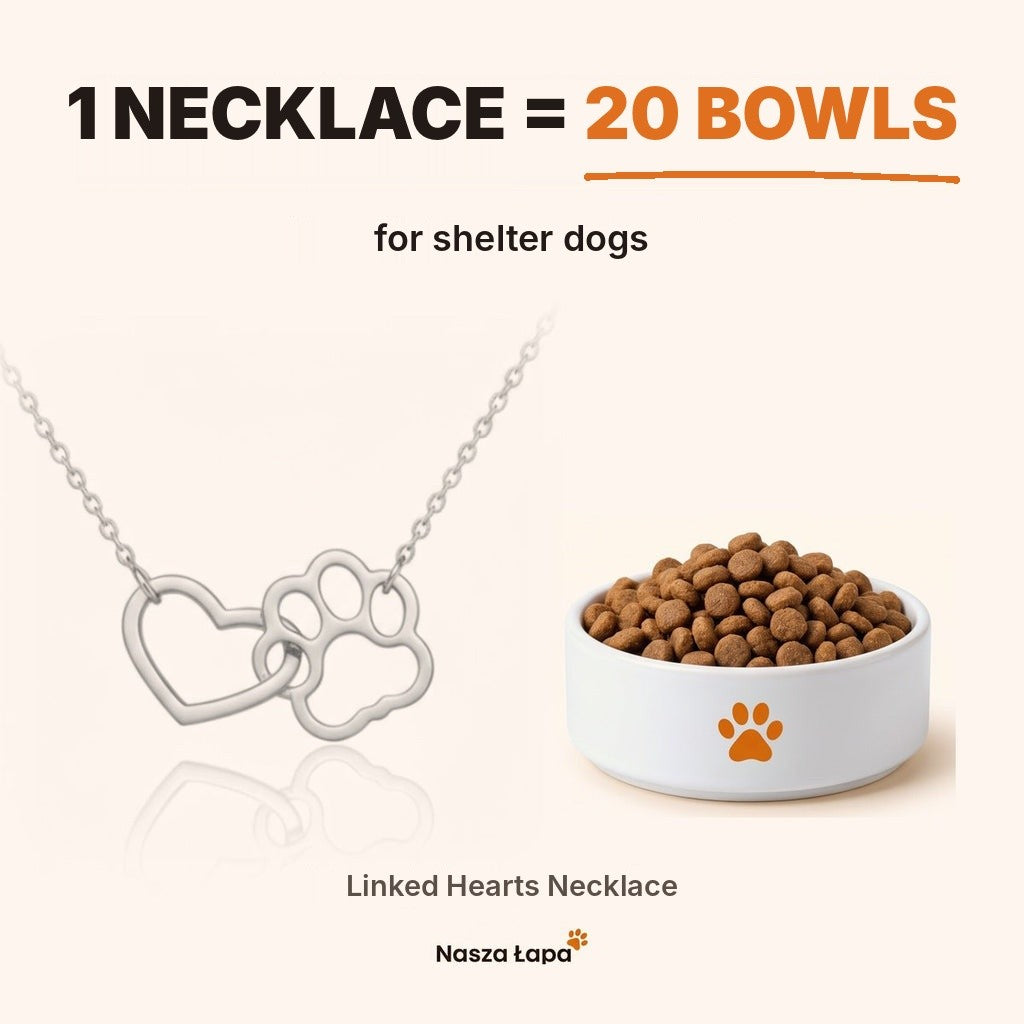 Linked Hearts Necklace – 1 necklace = 20 bowls for shelter dogs