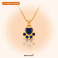 Noble Heart paw necklace – gold with a navy heart – 1 necklace = 20 bowls for shelter dogs