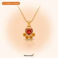 Warm Heart paw necklace – gold with a red heart – 1 necklace = 20 bowls for shelter dogs