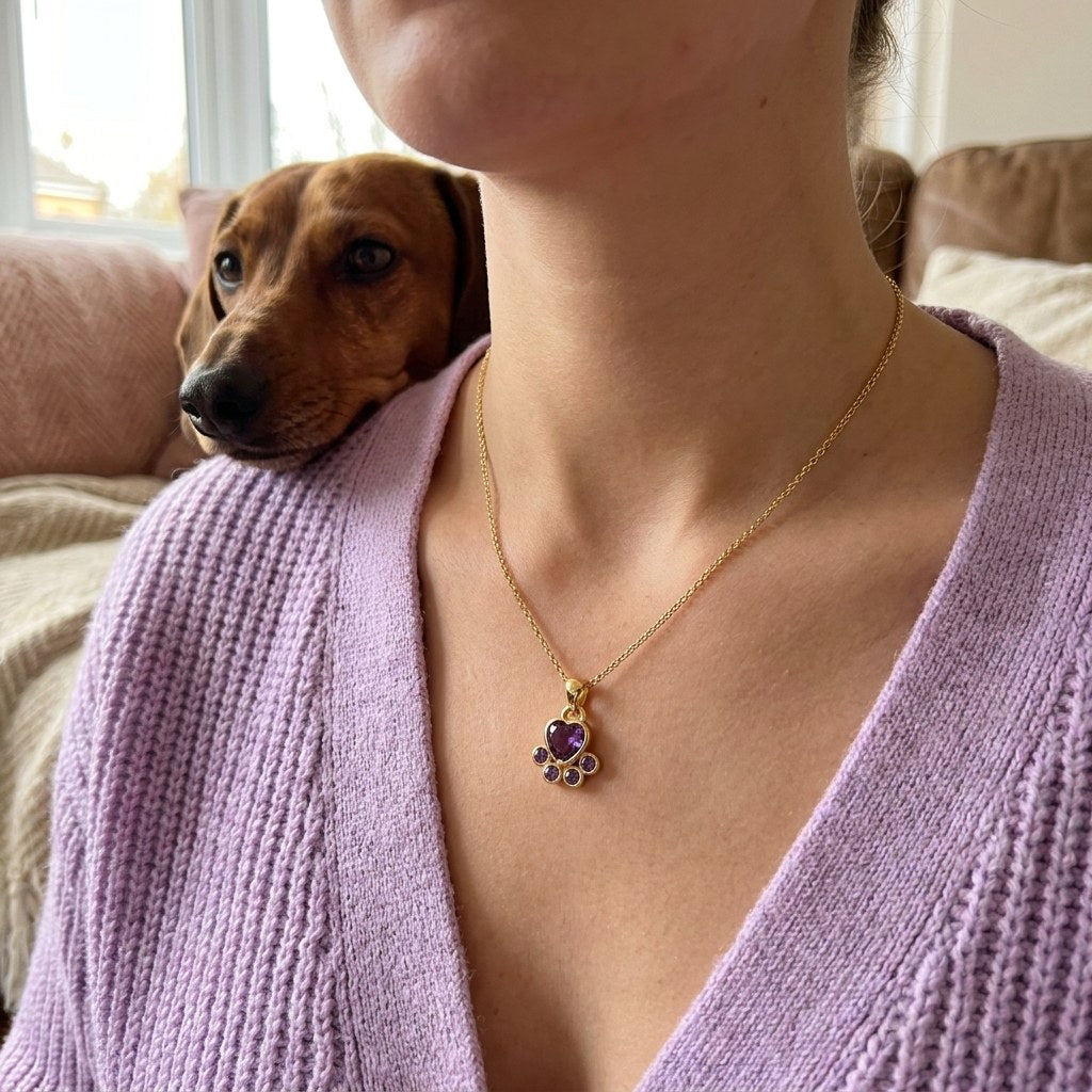 Courage paw necklace – worn