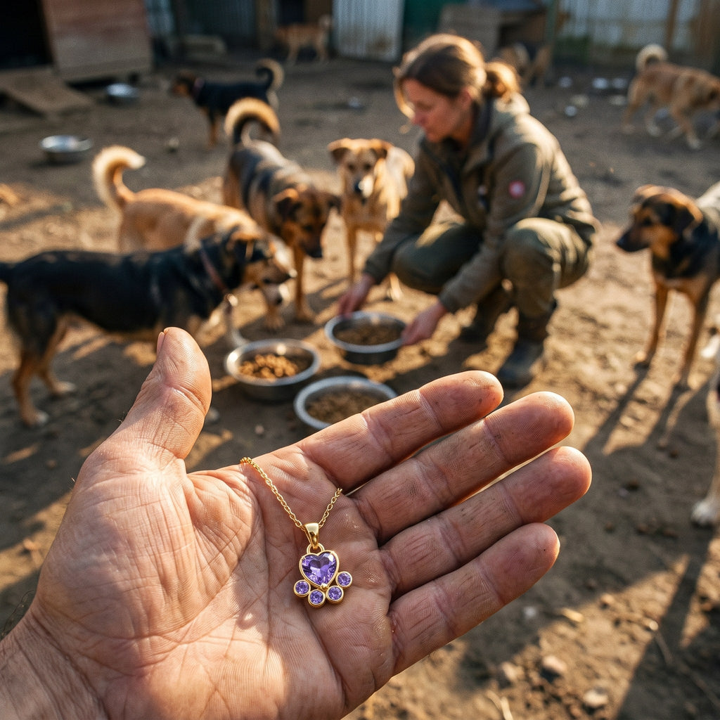 Courage paw necklace – helping shelter dogs