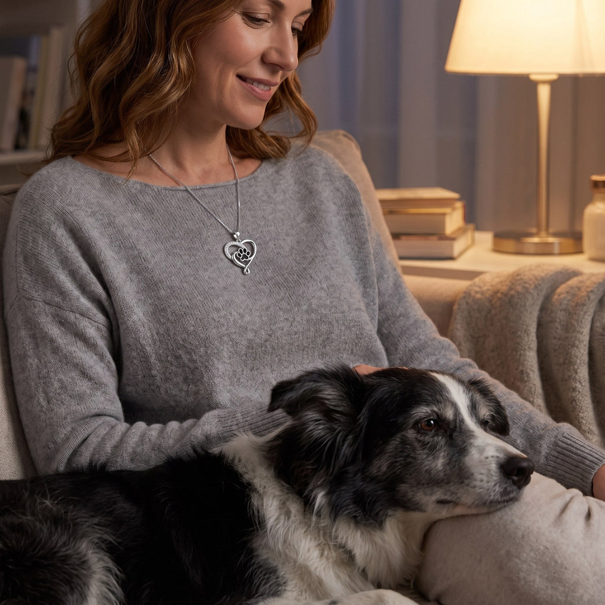 Forever Heart paw necklace – worn