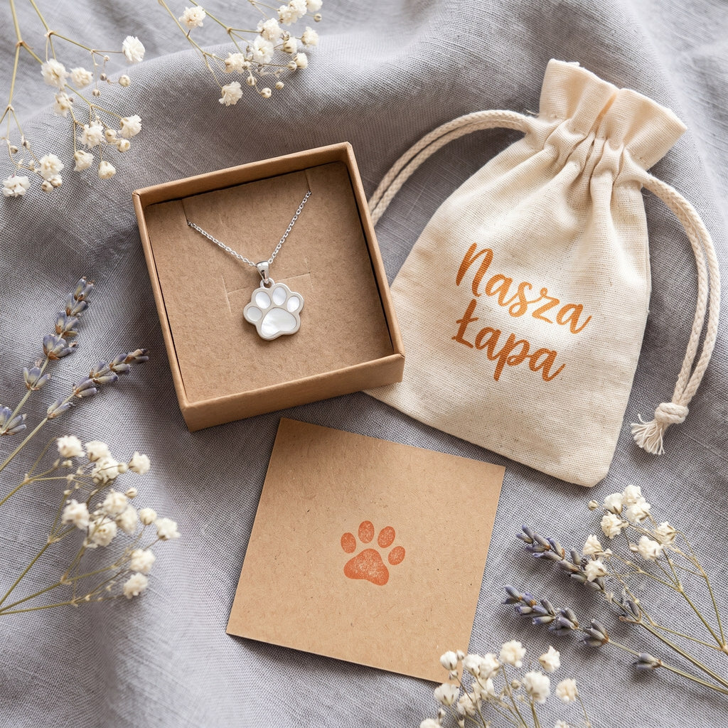 Pearl Paw necklace – gift-ready in a cotton pouch