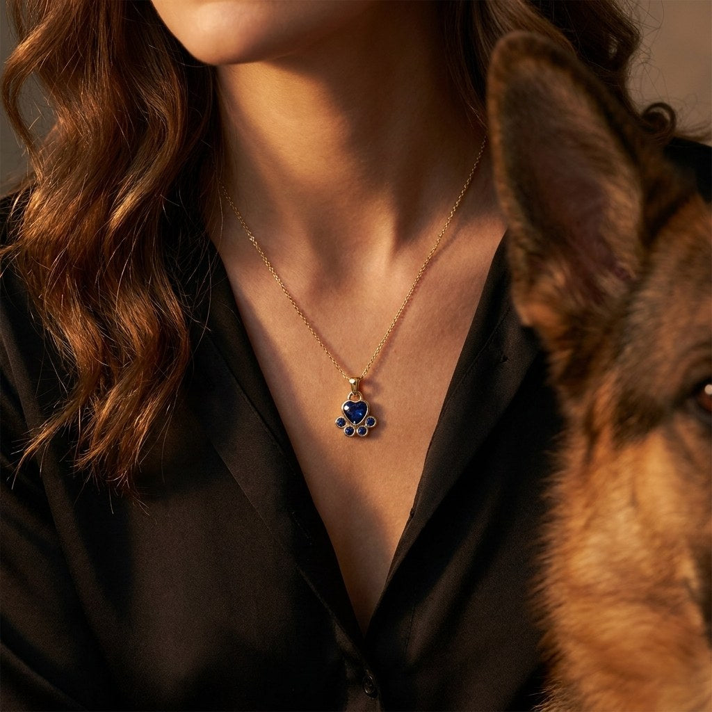 Noble Heart paw necklace – worn