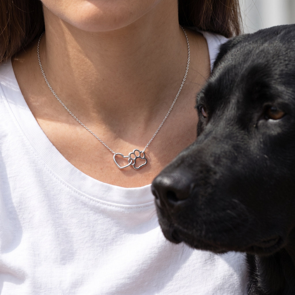 Linked Hearts paw necklace – second colour option