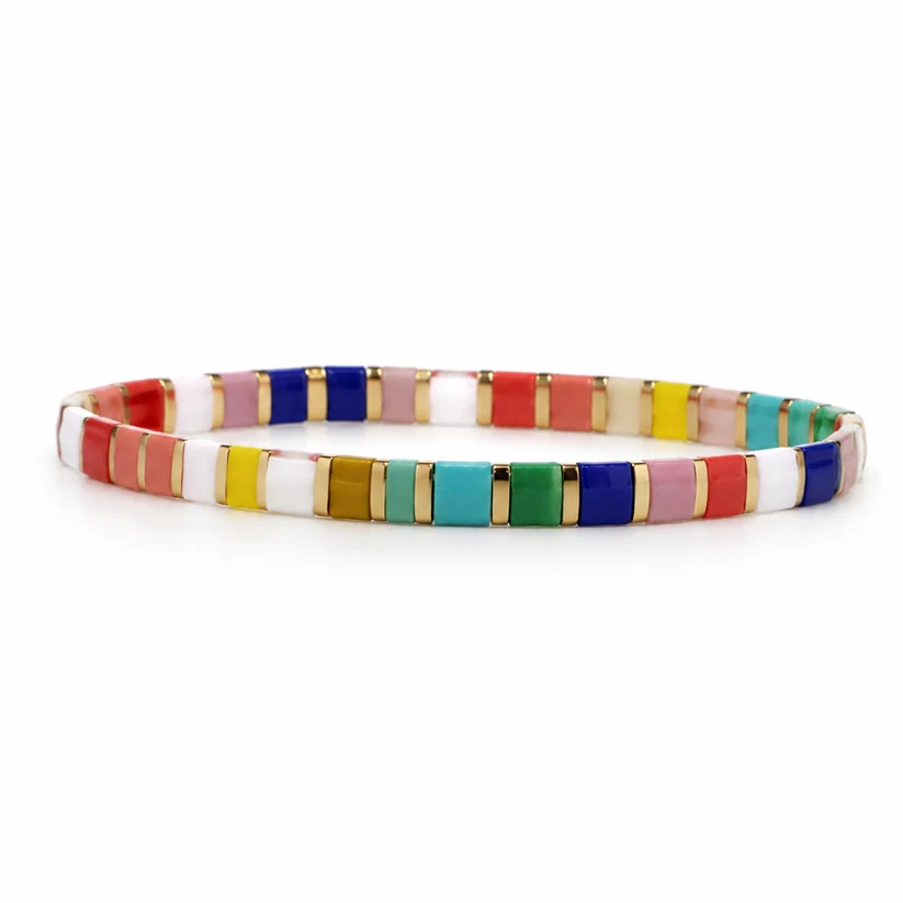 Rainbow Fiesta Miyuki bead bracelet