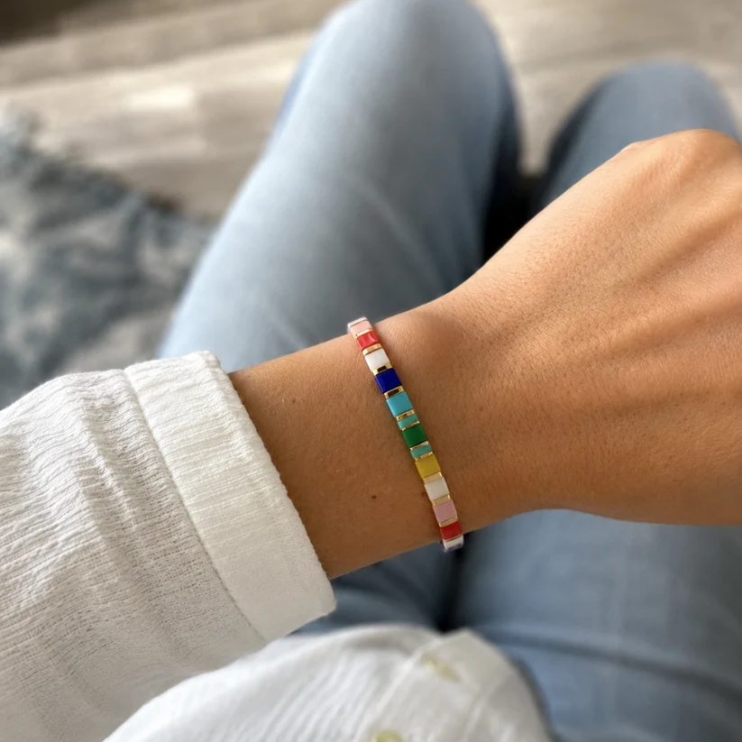Rainbow Fiesta Miyuki bead bracelet – view 2